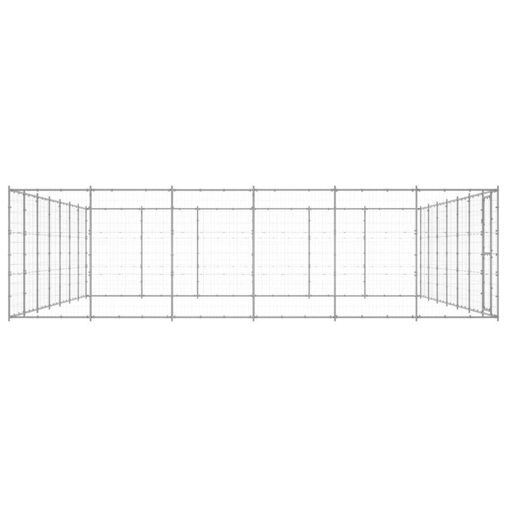 VidaXL Hondenkennel 50,82 m² gegalvaniseerd staal