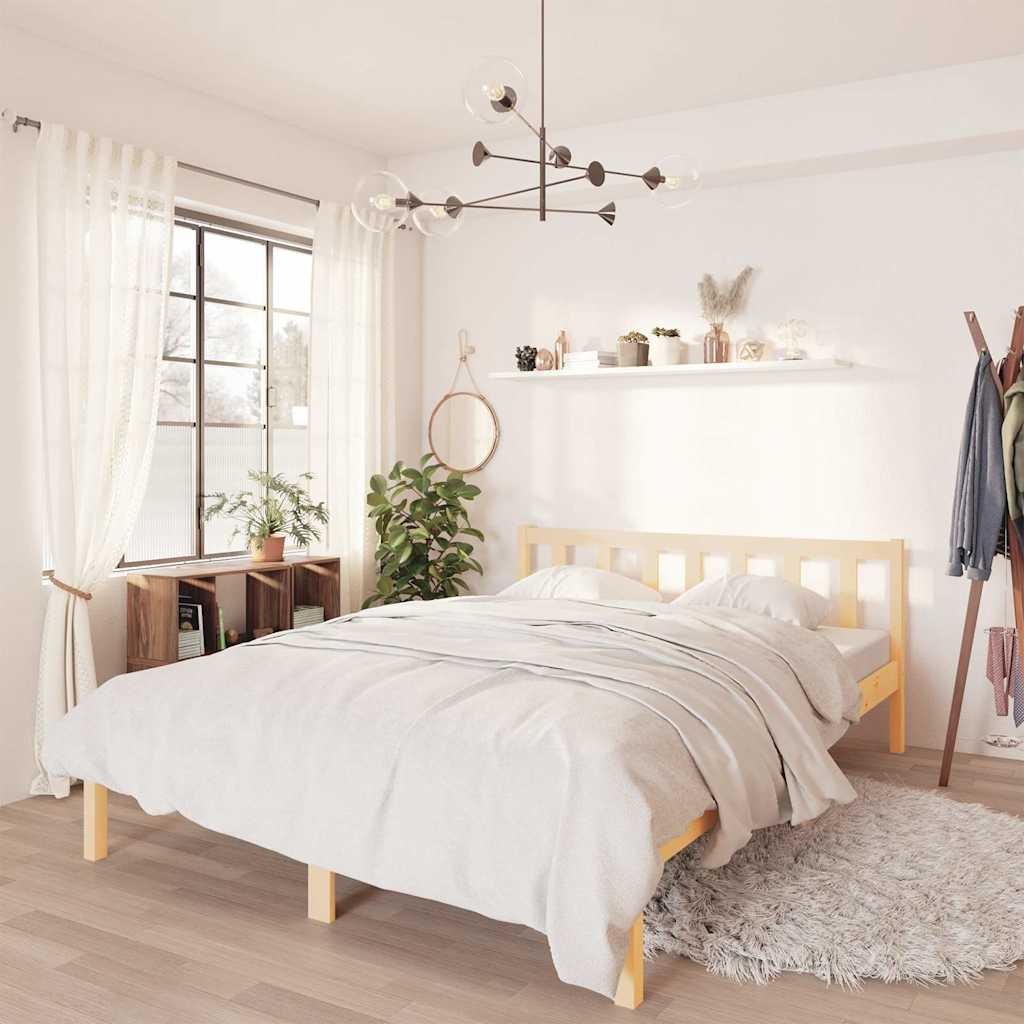 Vidaxl bedframe massief grenenhout 140x190 cm