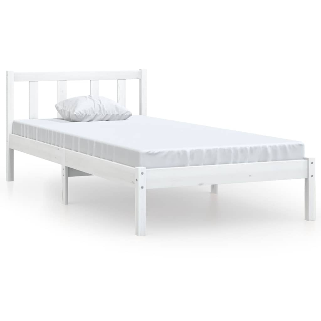 Vidaxl bedframe massief grenenhout wit 100x200 cm