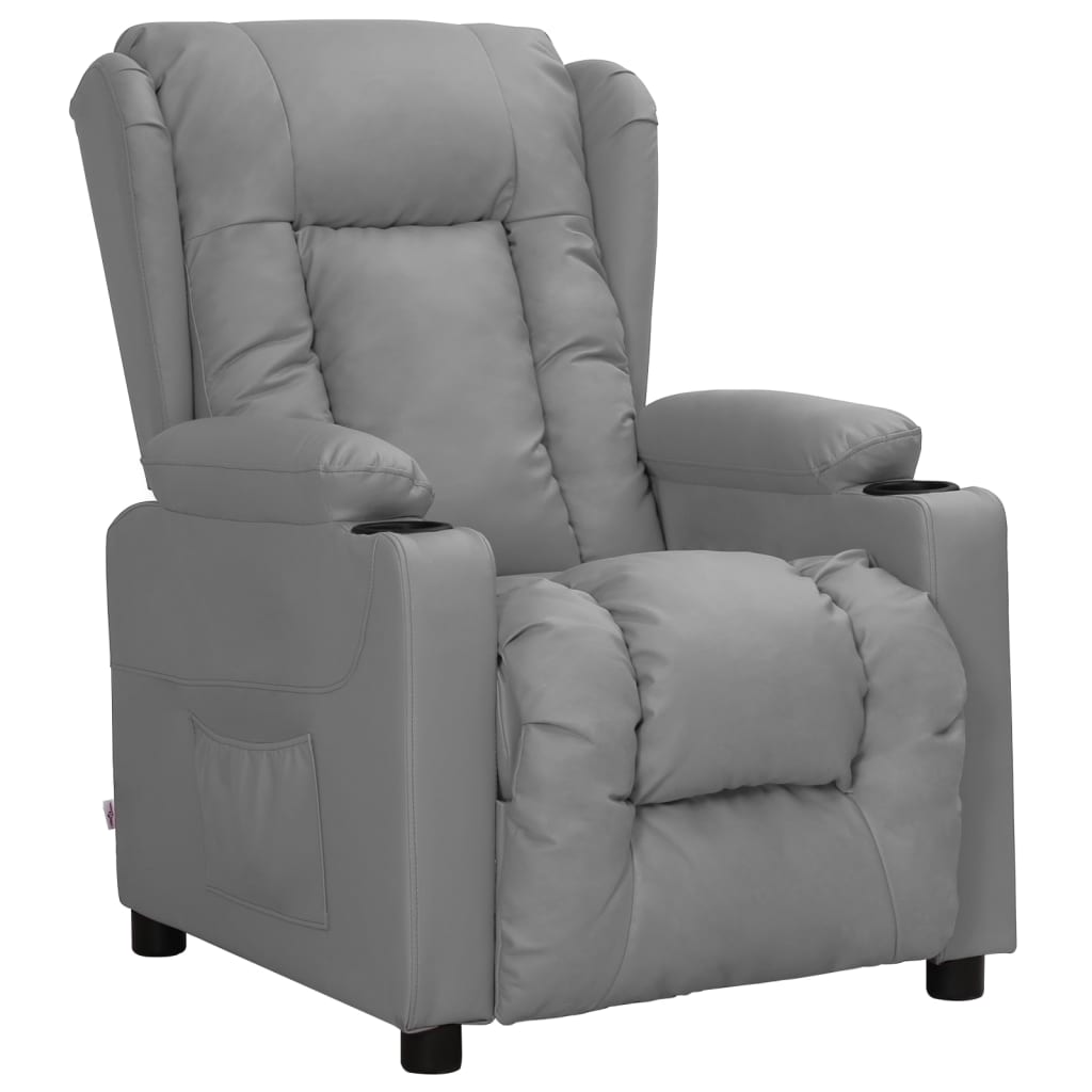 Vidaxl fauteuil verstelbaar kunstleer grijs