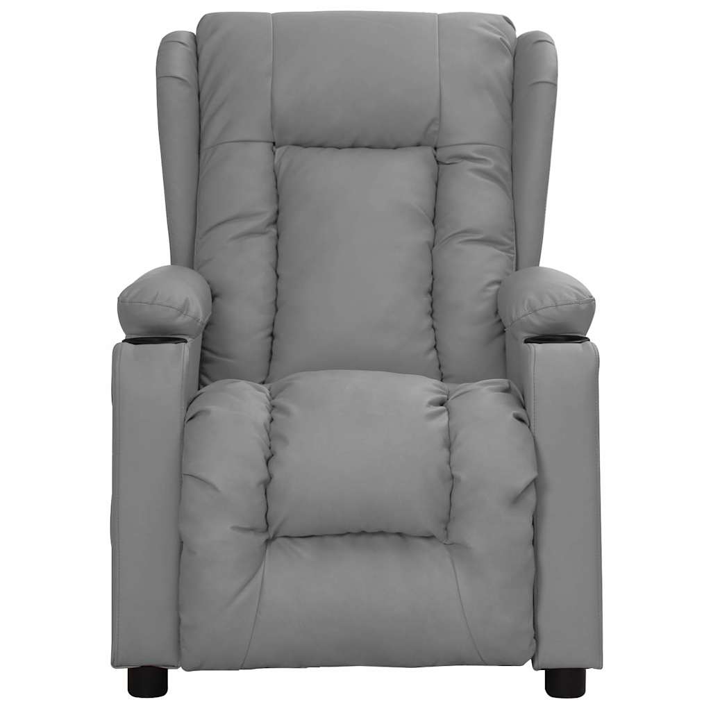 Vidaxl fauteuil verstelbaar kunstleer grijs