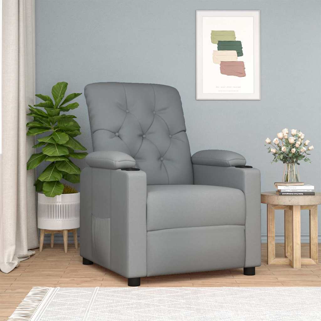 Vidaxl fauteuil verstelbaar stof lichtgrijs