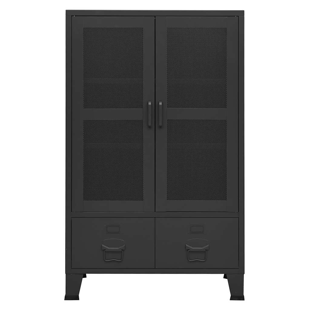 Vidaxl opbergkast industrieel 70x40x115 cm metaal zwart
