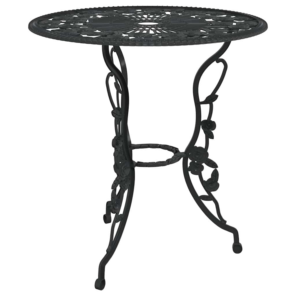 Vidaxl 3-delige bistroset gietaluminium zwart