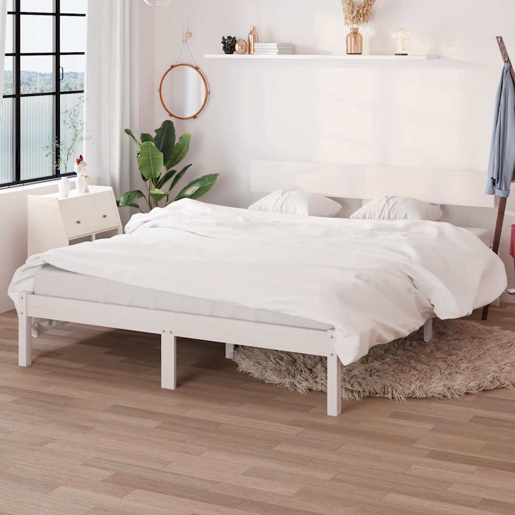 Vidaxl bedframe massief grenenhout wit 140x200 cm