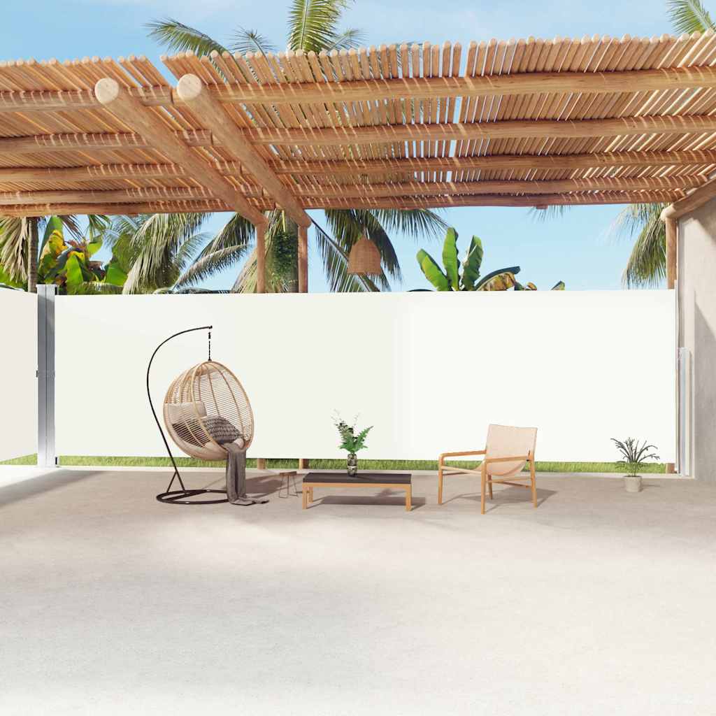 Vidaxl windscherm uittrekbaar 220x1200 cm crèmekleurig