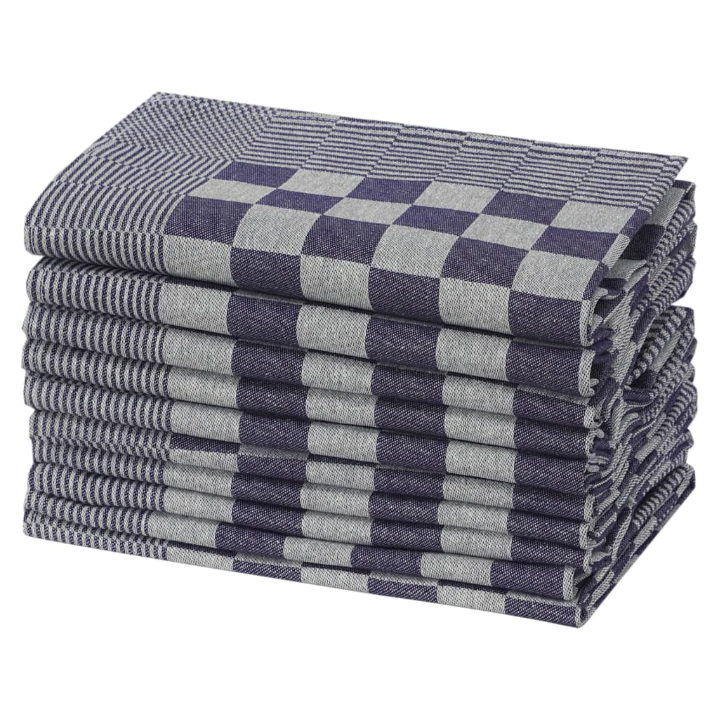Vidaxl keukendoeken 50 st 50x70 cm katoen blauw en wit