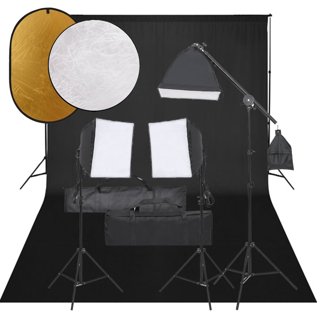 Vidaxl fotostudioset met verlichtingsset, achtergrond en reflector