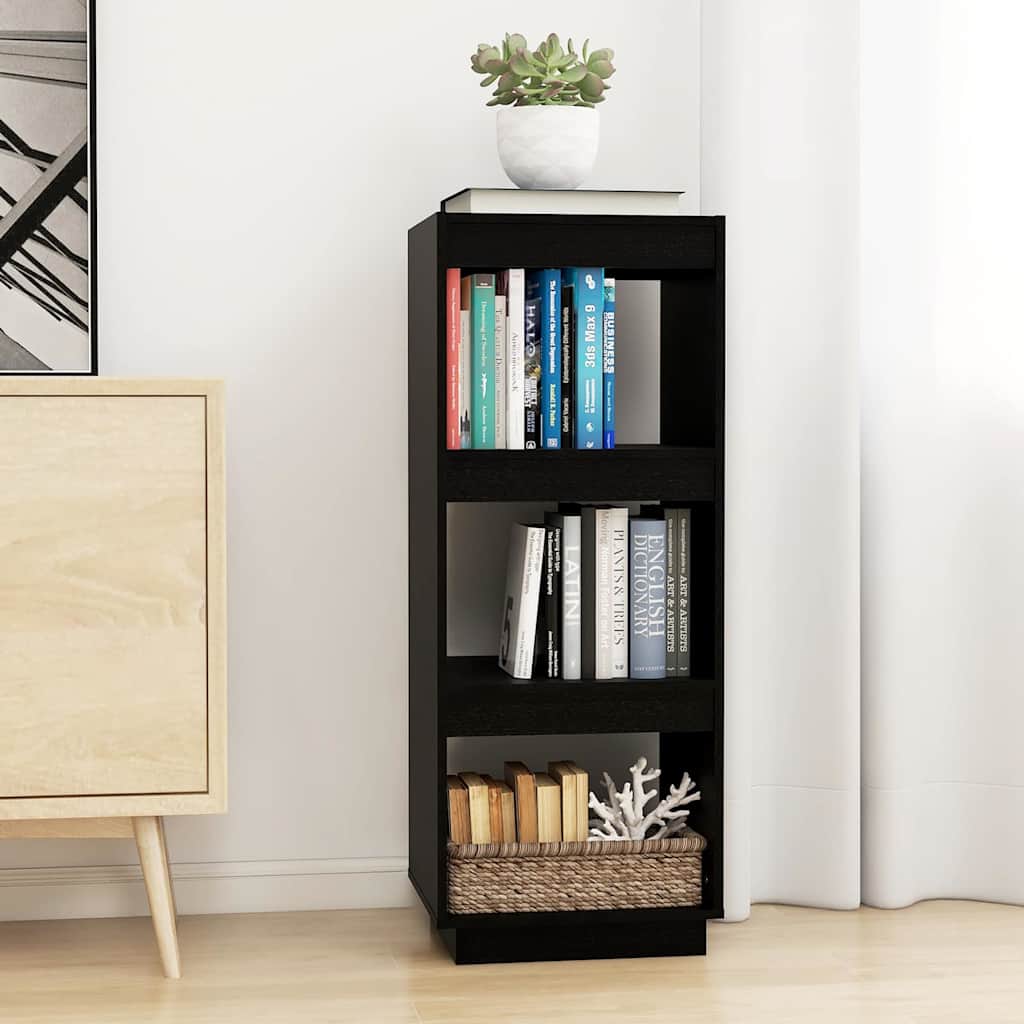 Vidaxl boekenkast kamerscherm 40x35x103 cm massief grenenhout zwart
