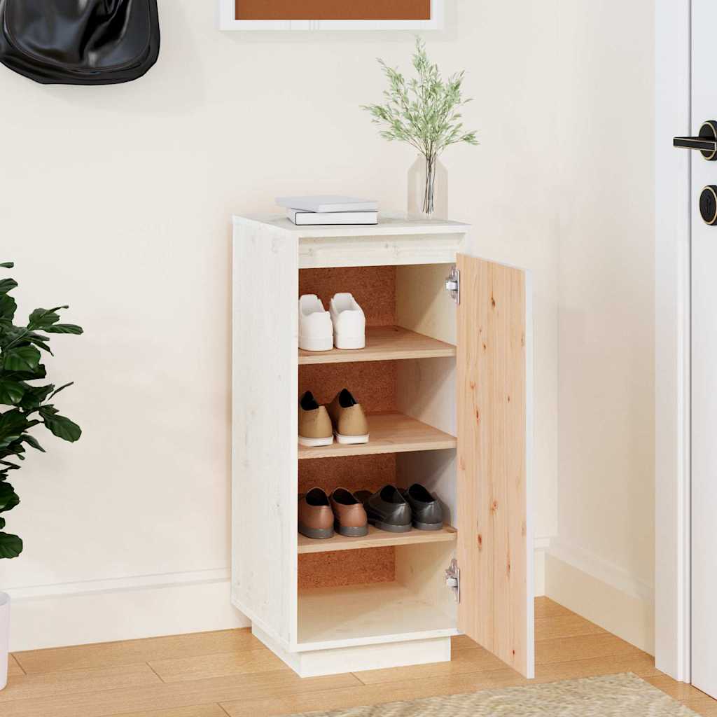 Vidaxl schoenenkast 35x35x80 cm massief grenenhout wit