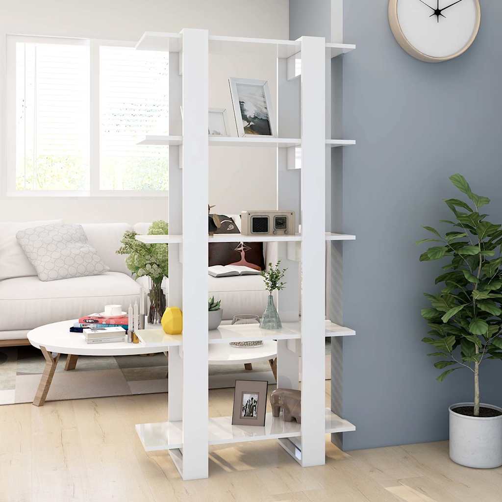 Vidaxl boekenkast kamerscherm 80x30x160 cm hoogglans wit