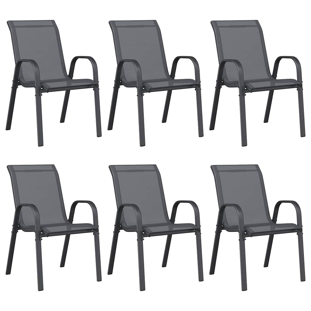 Vidaxl tuinstoelen stapelbaar 6 st textileen stof grijs