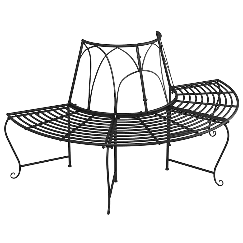 Vidaxl boombanken 2 st halfrond ø159 cm staal zwart