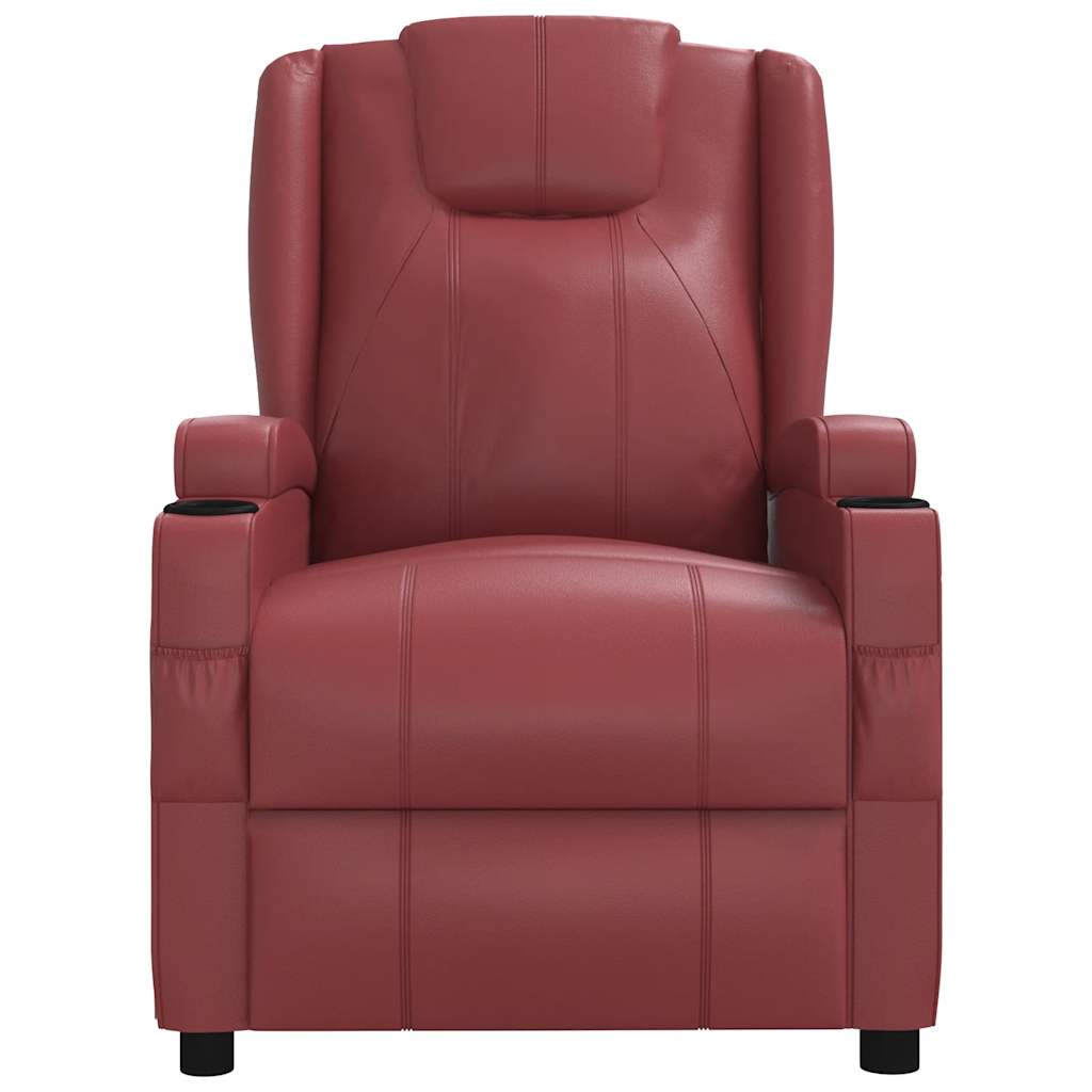 Vidaxl fauteuil verstelbaar kunstleer wijnrood