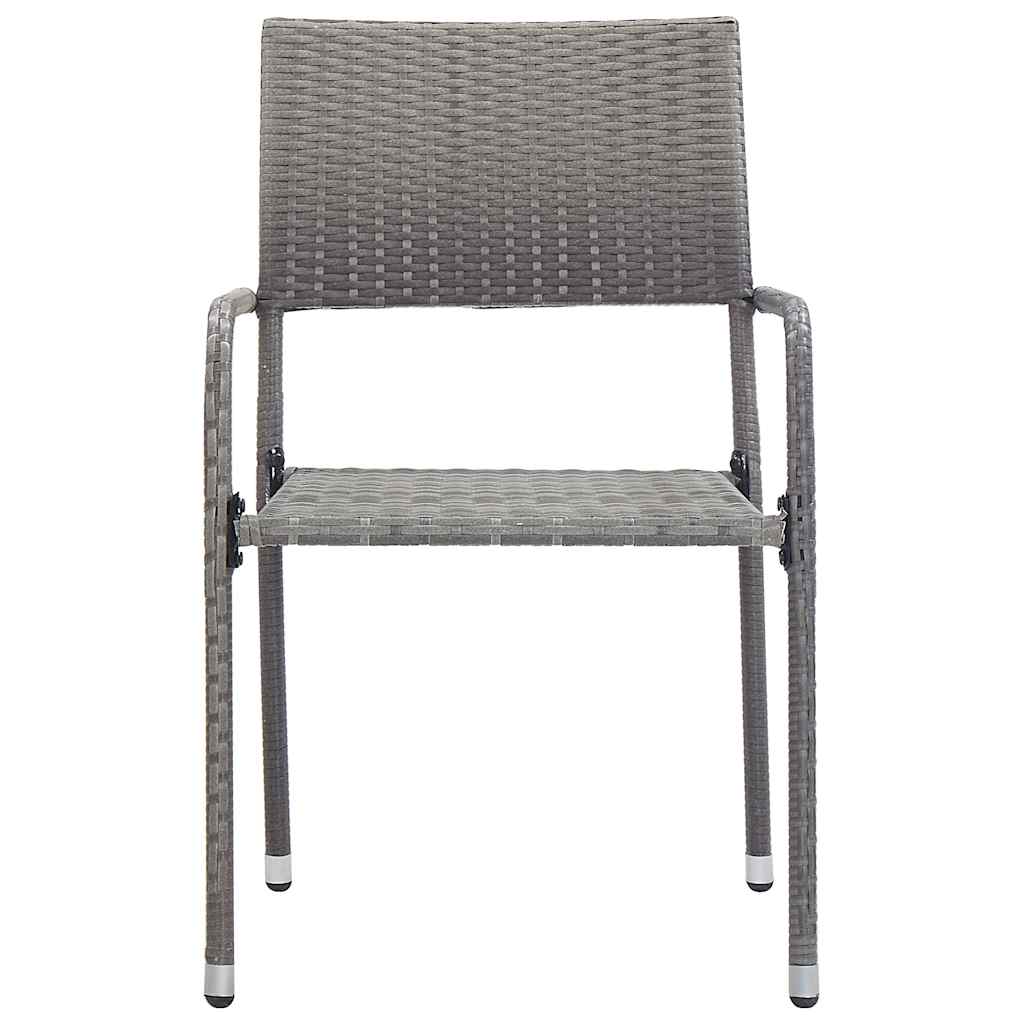 Vidaxl tuinstoelen 4 st stapelbaar poly rattan grijs