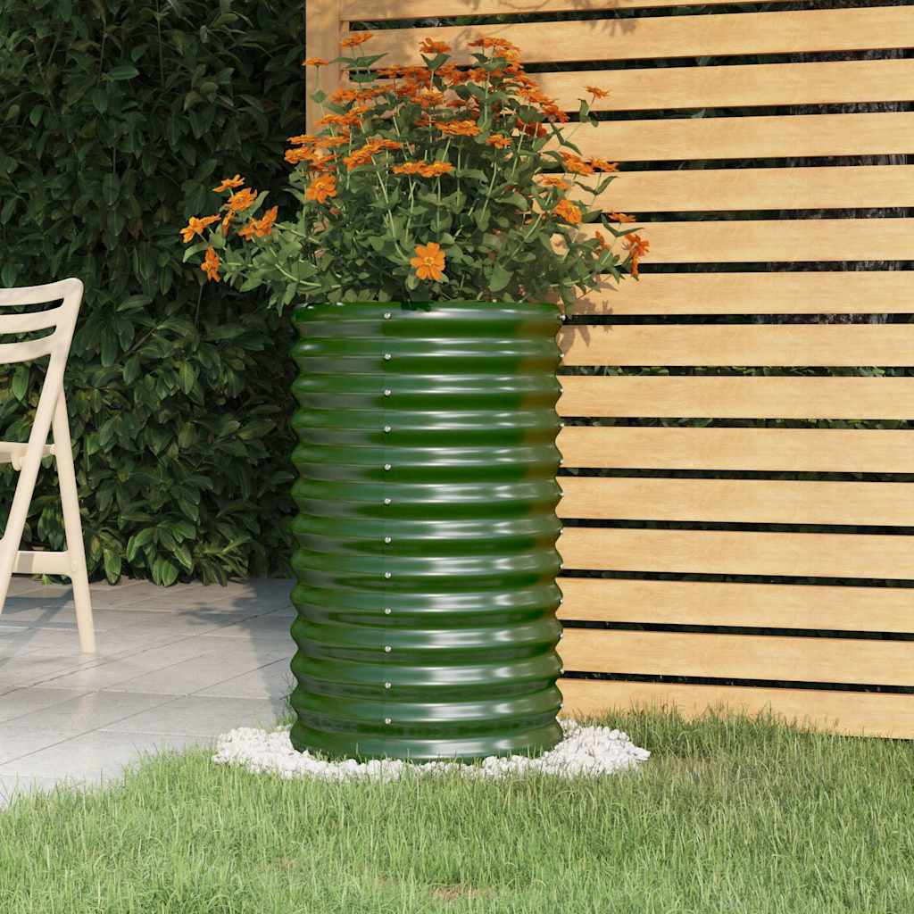 Vidaxl plantenbak 40x40x68 cm gegalvaniseerd staal groen