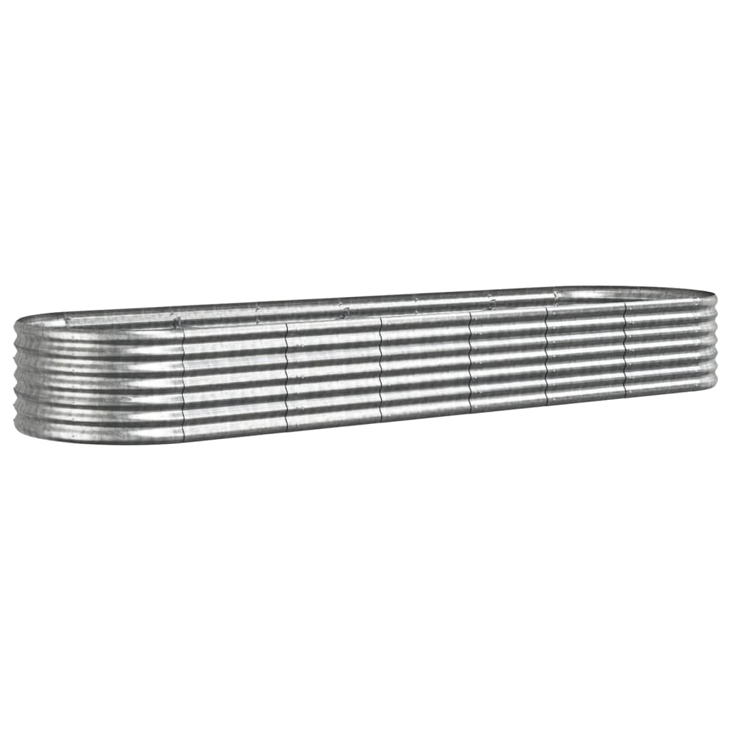 Vidaxl plantenbak 296x80x36 cm gegalvaniseerd staal zilverkleurig