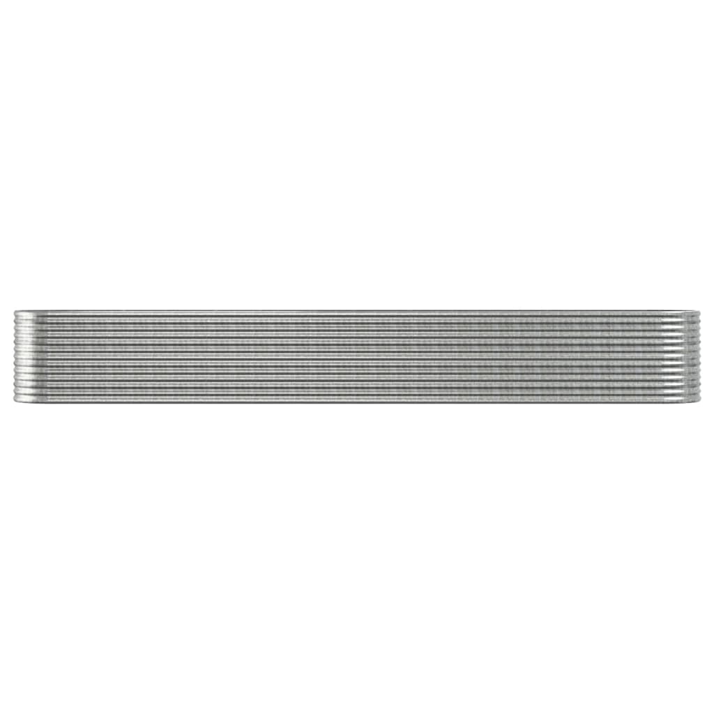VidaXL Plantenbak 512x80x68 cm gepoedercoat staal zilverkleurig
