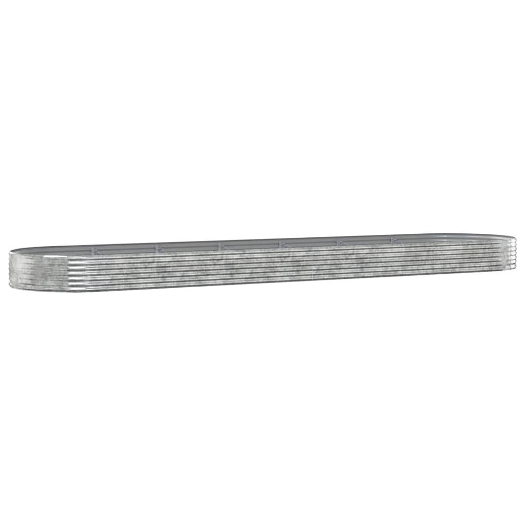 Vidaxl plantenbak 600x140x36 cm gegalvaniseerd staal zilverkleurig