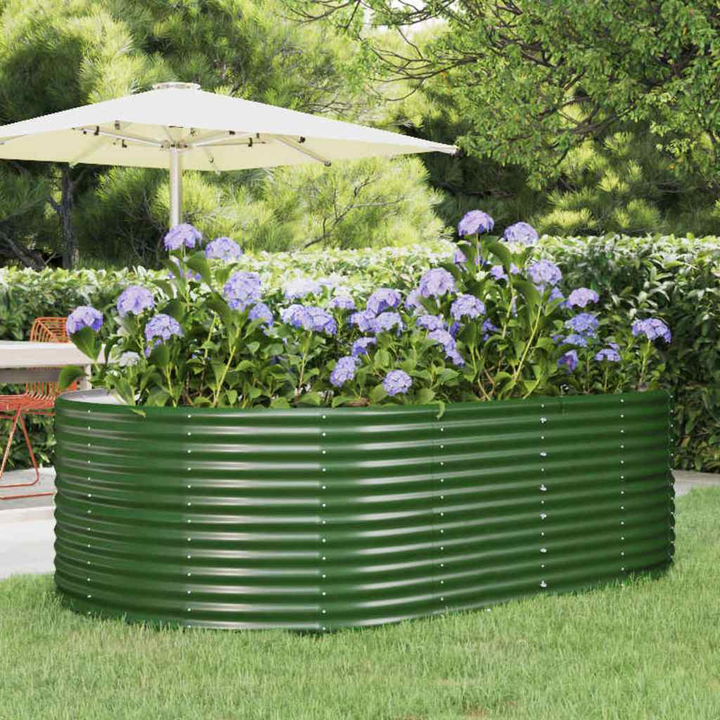 Vidaxl verhoogde tuinbak groen 212x140x68 cm gegalvaniseerd staal