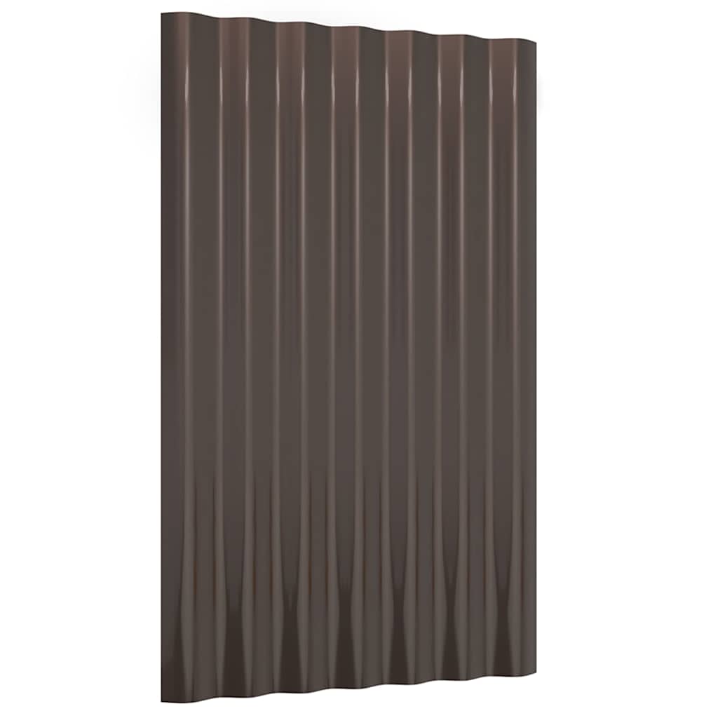Vidaxl dakpanelen 12 st 60x36 cm gegalvaniseerd staal bruin