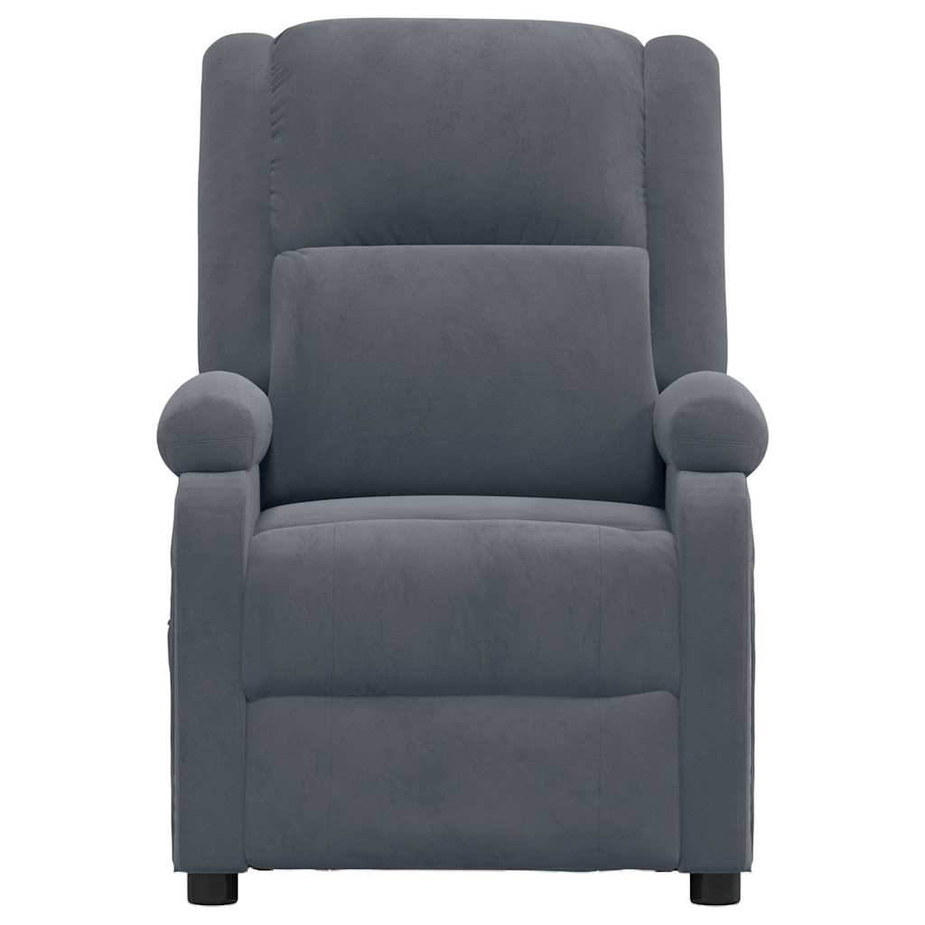 Vidaxl fauteuil verstelbaar fluweel donkergrijs