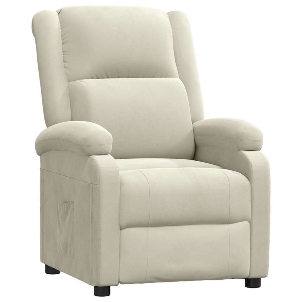 Vidaxl fauteuil verstelbaar fluweel crèmekleurig