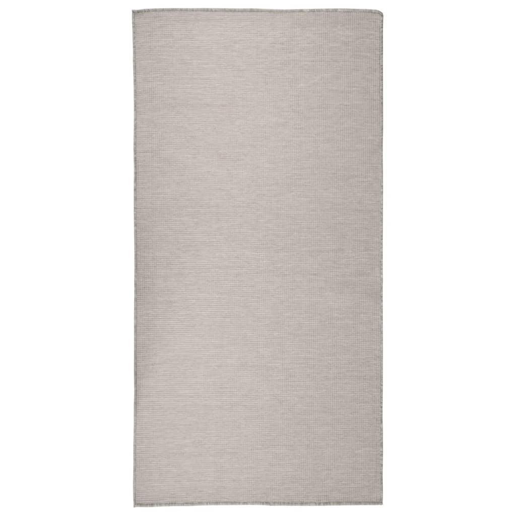 Vidaxl buitenkleed platgeweven 100x200 cm lichtgrijs