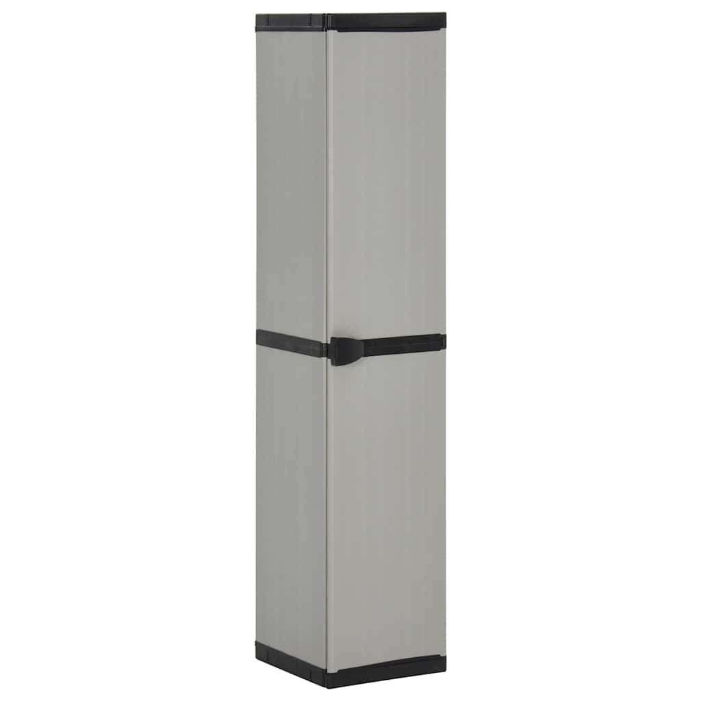 Vidaxl tuinkast met 3 schappen 34x40x168 cm grijs en zwart