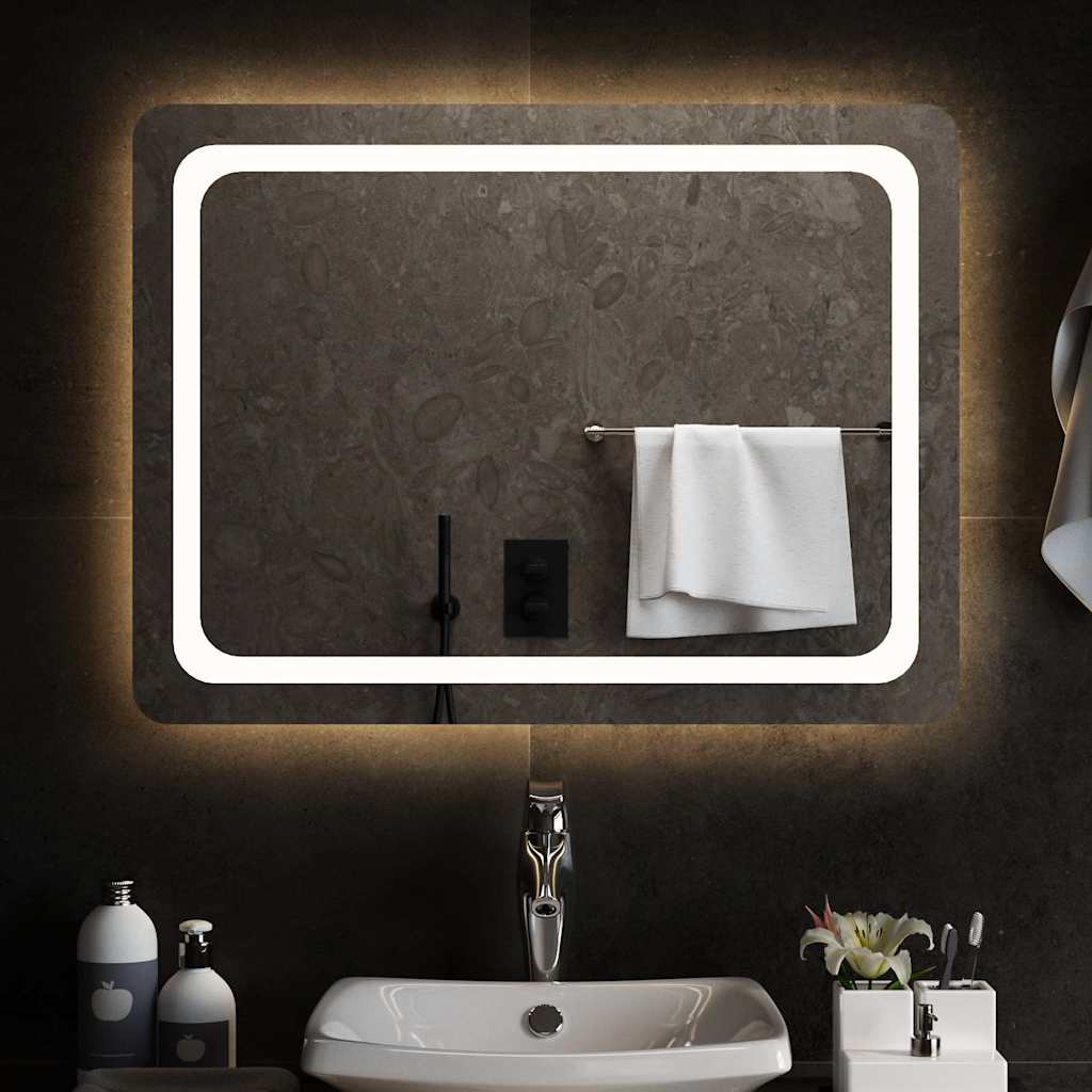 Vidaxl badkamerspiegel led 80x60 cm