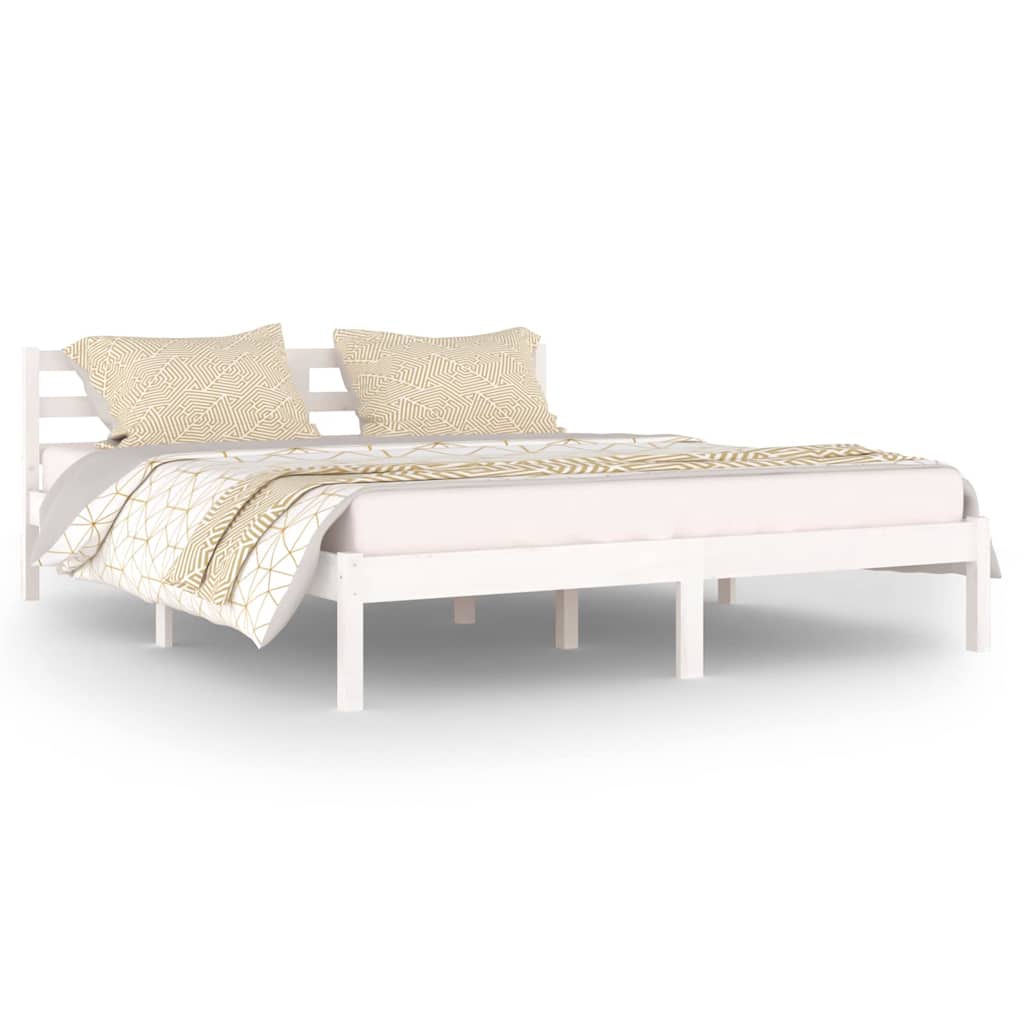 Vidaxl bedframe massief grenenhout wit 160x200 cm