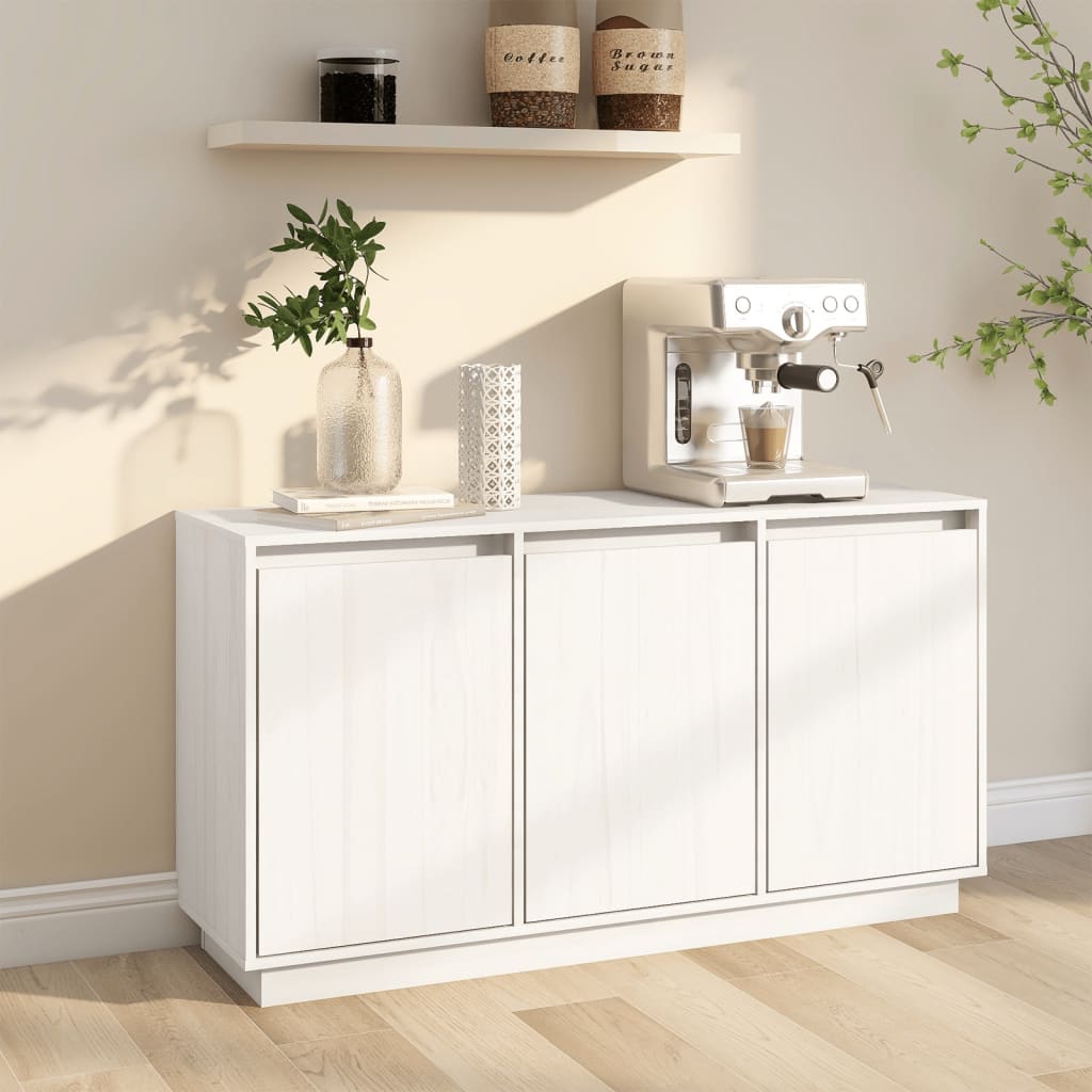 Vidaxl dressoir 111x34x60 cm massief grenenhout wit