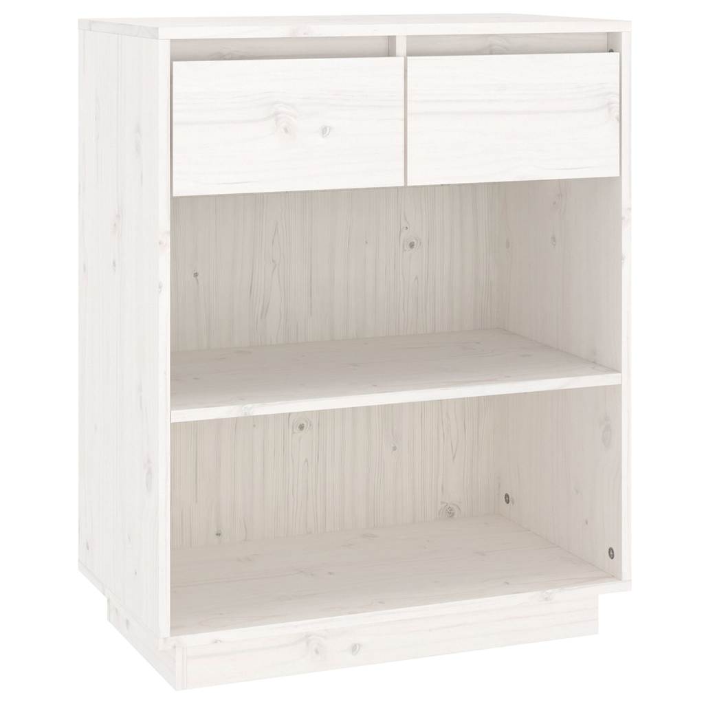 Vidaxl wandkast 60x34x75 cm massief grenenhout wit
