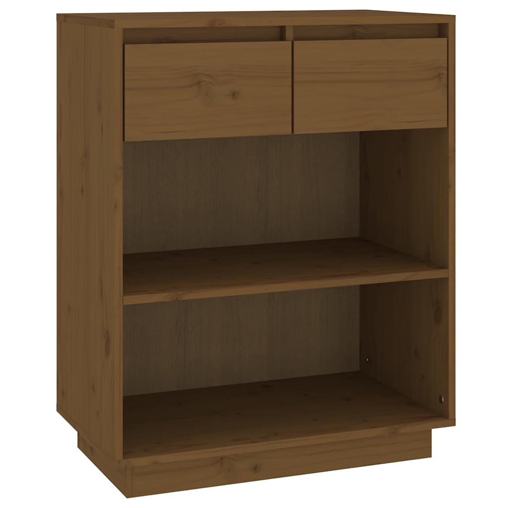 Vidaxl wandkast 60x34x75 cm massief grenenhout honingbruin
