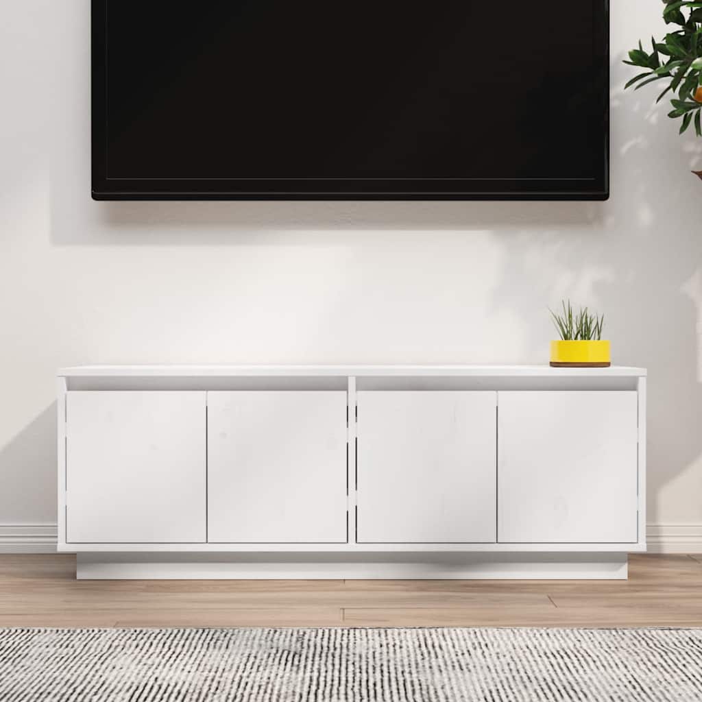 Vidaxl tv-meubel 110x34x40 cm massief grenenhout wit