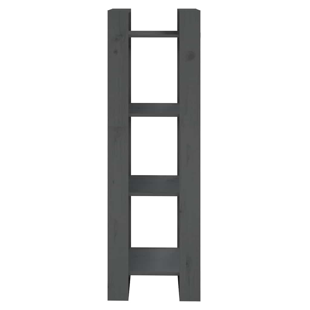 Vidaxl boekenkast kamerscherm 41x35x125 cm massief grenenhout grijs