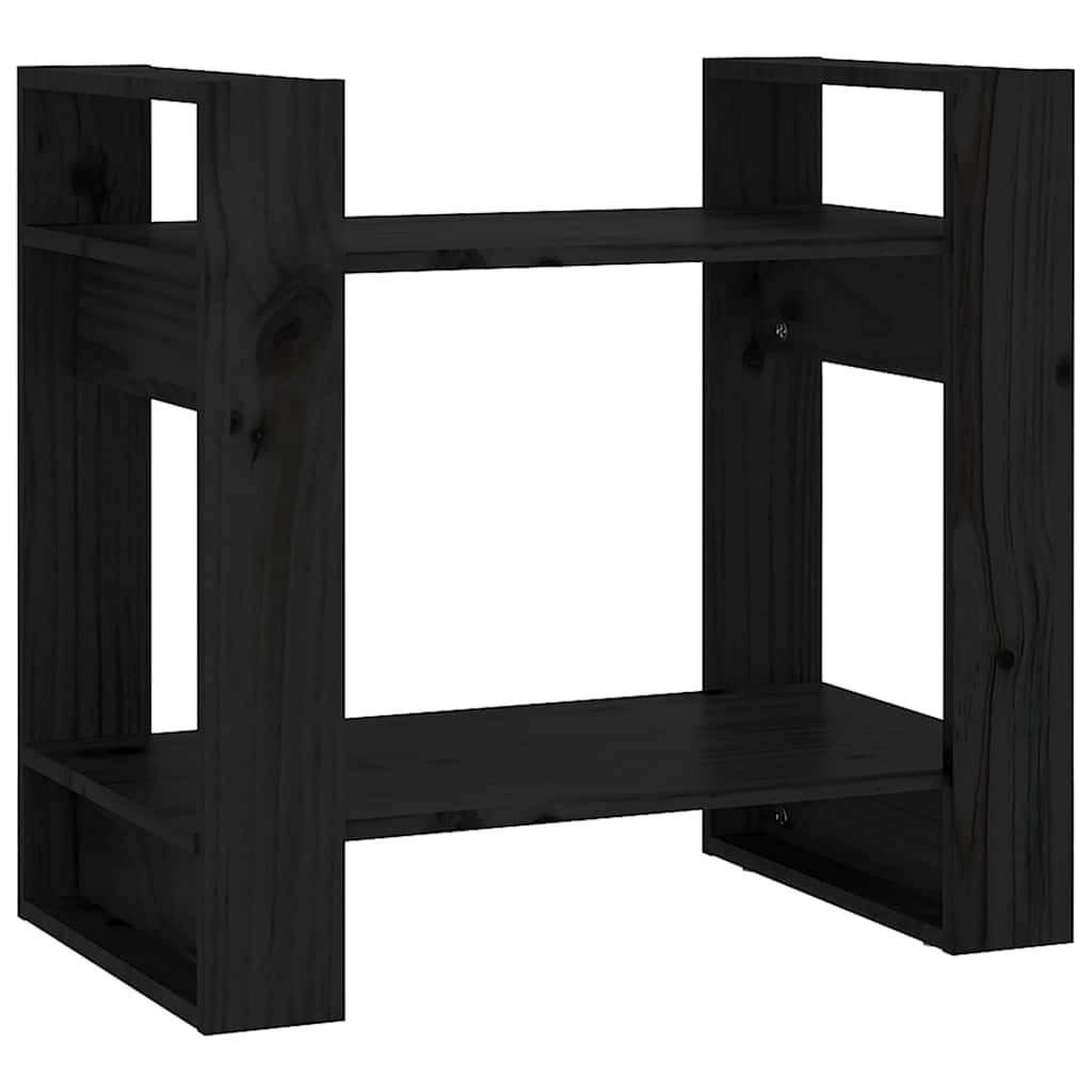 Vidaxl boekenkast kamerscherm 60x35x57 cm massief grenenhout zwart