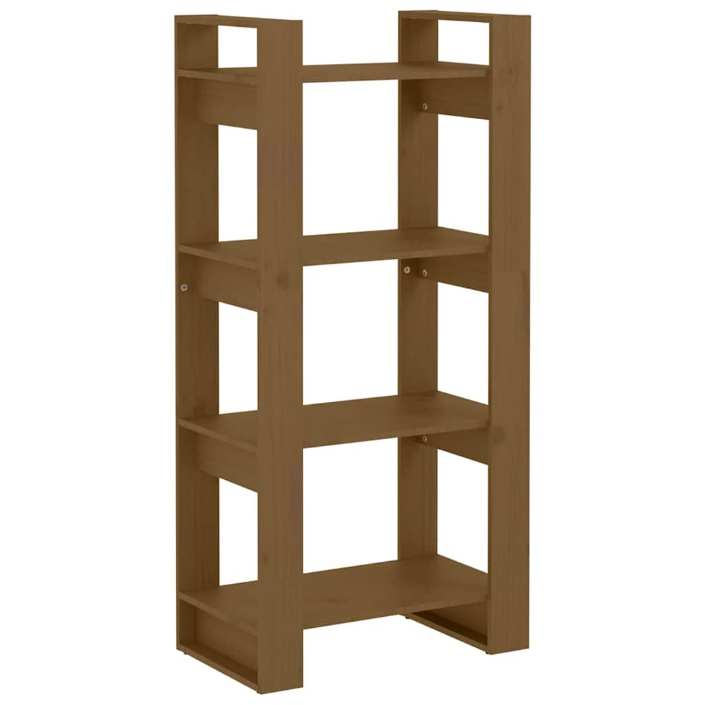 Vidaxl boekenkast kamerscherm 60x35x125 cm massief hout honingbruin