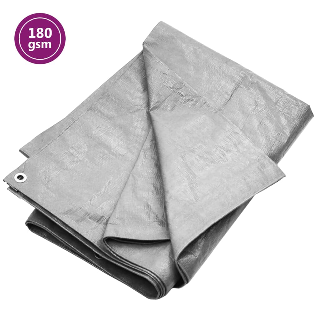 Vidaxl dekzeil 180 g m² 4x5 m hdpe grijs