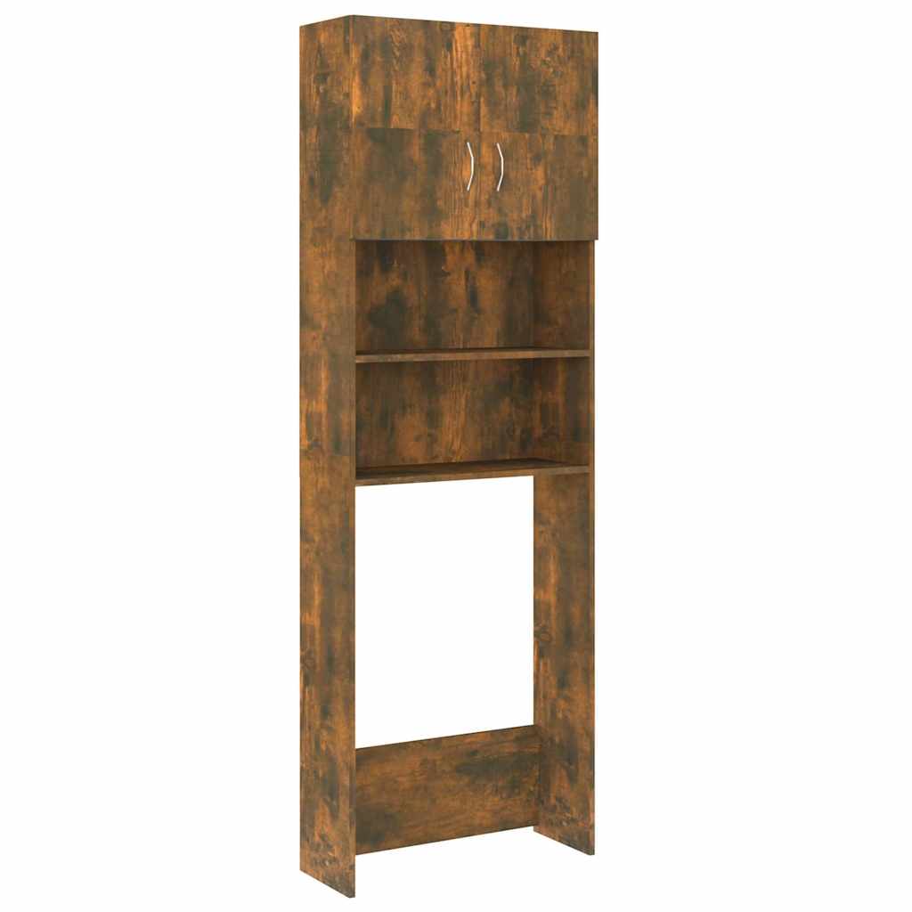 Vidaxl wasmachinekast 64x25,5x190 cm gerookt eikenkleurig