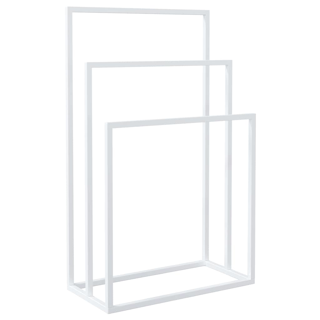 Vidaxl handdoekenrek vrijstaand 48x24x79 cm ijzer wit