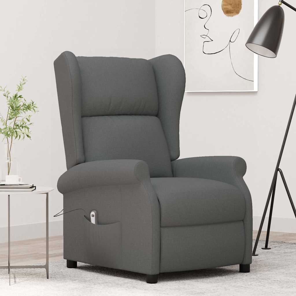 Vidaxl fauteuil verstelbaar elektrisch stof grijs