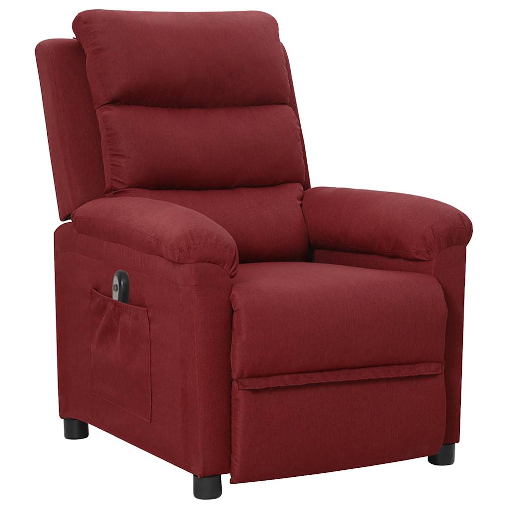 Vidaxl fauteuil verstelbaar elektrisch stof wijnrood