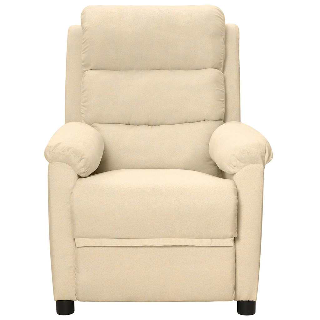 Vidaxl massagestoel elektrisch stof crèmekleurig