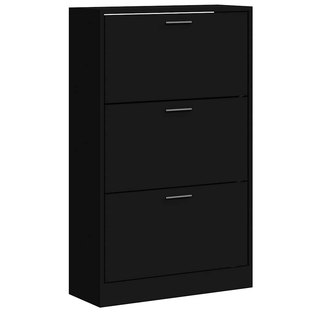 Vidaxl schoenenkast 63x24x103 cm bewerkt hout zwart