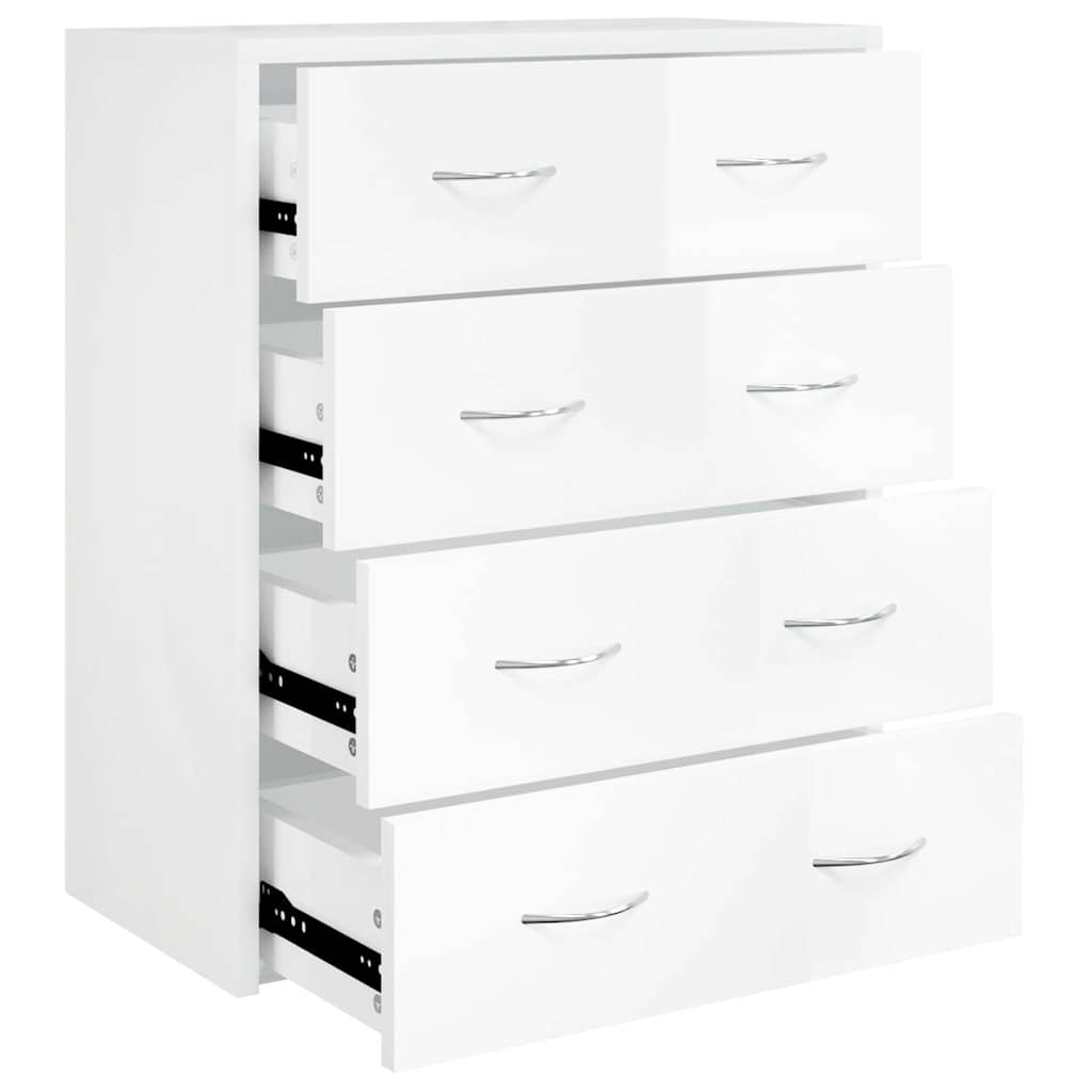Vidaxl dressoir met 4 lades 60x30,5x71 cm hoogglans wit