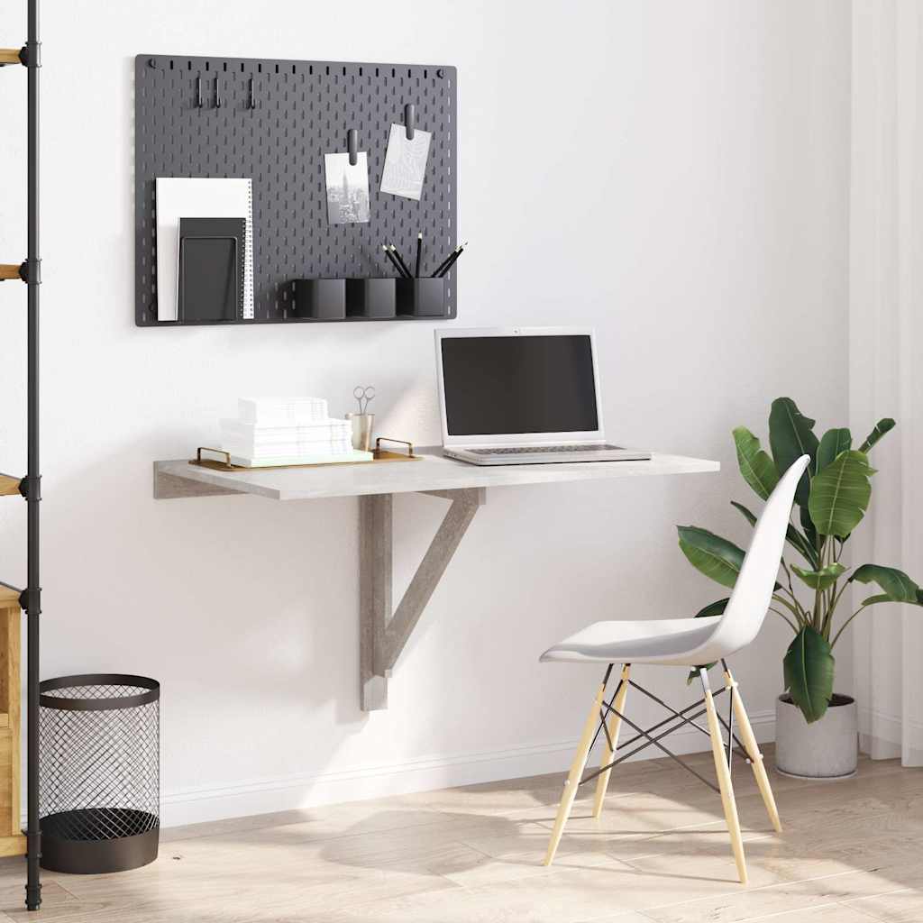 Vidaxl wandtafel inklapbaar 100x60x56 cm bewerkt hout betongrijs