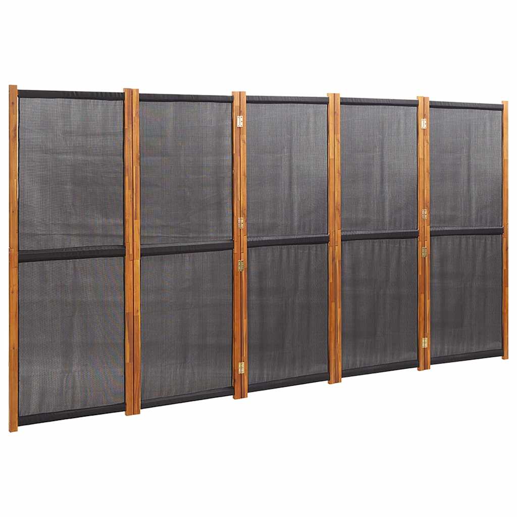Vidaxl kamerscherm met 5 panelen 350x180 cm zwart