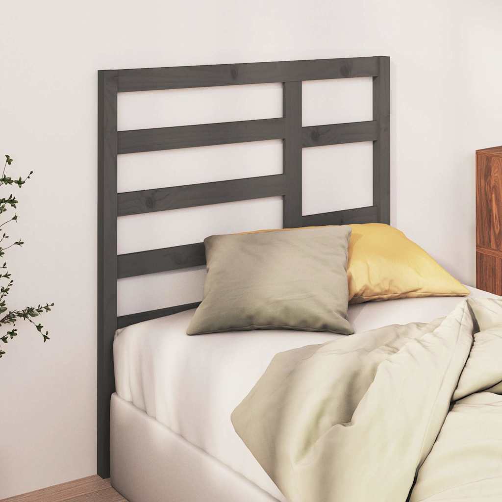 Vidaxl hoofdbord 96x4x104 cm massief grenenhout grijs