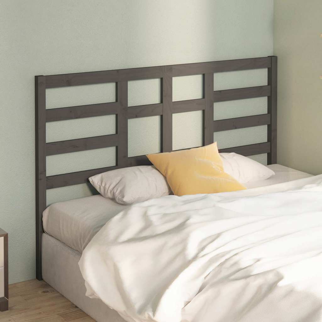 Vidaxl hoofdbord 126x4x104 cm massief grenenhout grijs